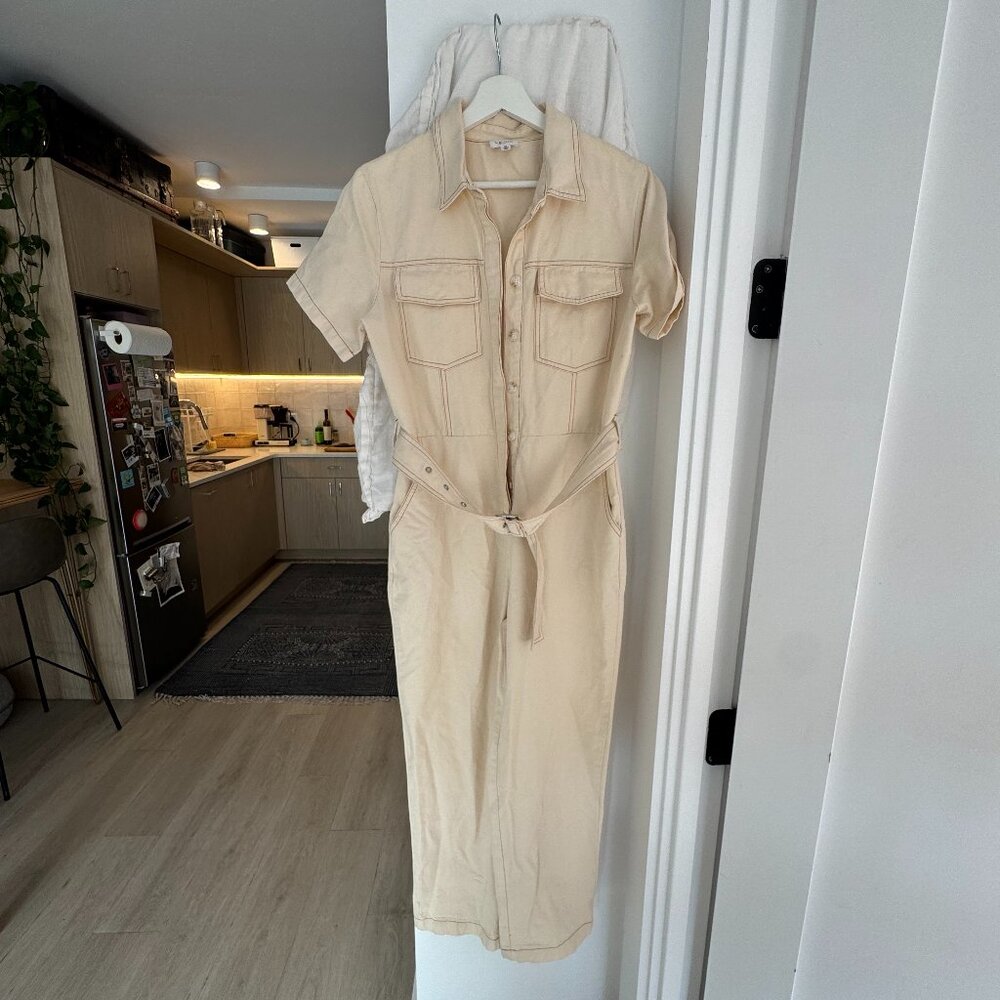 LE LIS Utility Cream Jumpsuit